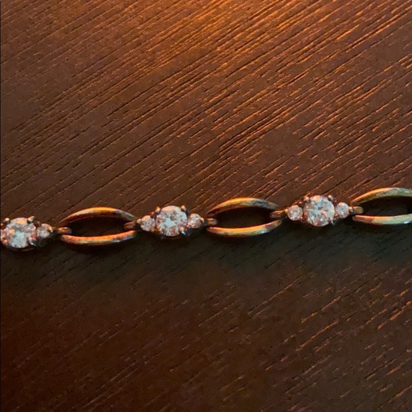 Dainty 925 Sterling Silver Clear Gemstone Bracelet Delicate - Picture 7 of 7